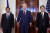 페르디난드 마르코스 필리핀·조 바이든 미국 대통령과 기시다 후미오 일본 총리(왼쪽부터)가 11일(현지시간) 백악관에서 3국 정상회의에 앞서 기념사진을 4·10 총선 이후 한국 정치가 미지의 경 찍고 있다. [AP=연합뉴스]
